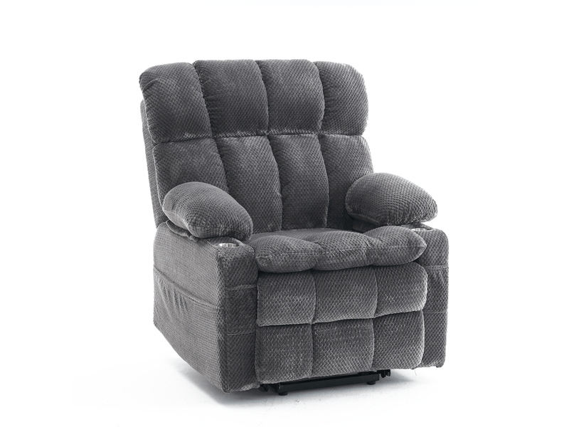  Fauteuil releveur électrique 2 moteurs avec massage et chauffage gris W5760S00004 - Conforama A
