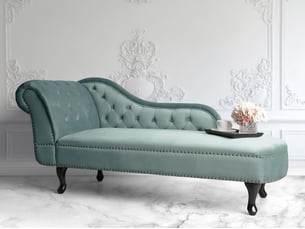 Chaise longue côté gauche nimes velours vert menthe