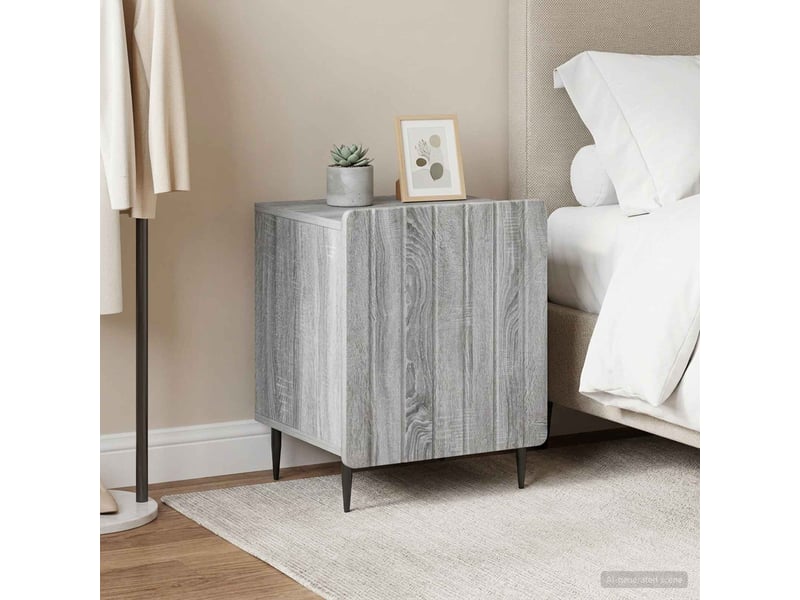 Table de chevet - cabinet de chevet - table de nuit 2 pièces sonoma gris 43 x 34,5 x 52 cm - Conforama C