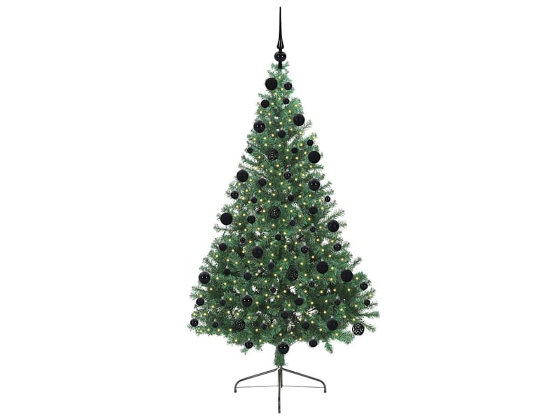  Sapin de noël - arbre de noël artificiel pré-éclairé vert 210 cm pvc  - Conforama C