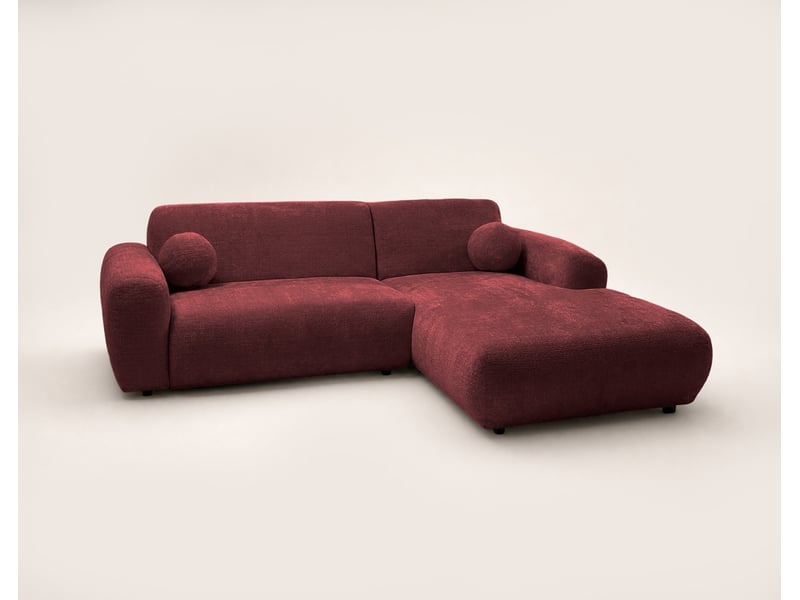  Louise - canapé d'angle droit 4 places en velours texturé - best mobilier - cherry LOUISE - Conforama E