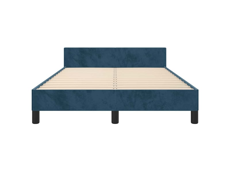  Lit double- lit adulte -  cadre de lit sans matelas bleu foncé 120x190 cm velours  - Conforama D