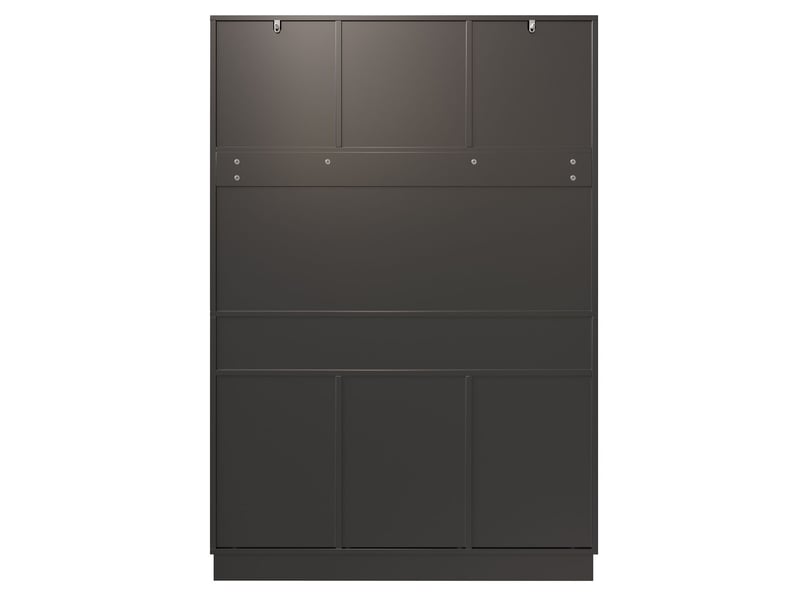 Buffet de cuisine 120 x 40 x 183 cm éclairage led intelligent 8 tiroirs fermeture magnétique étagères réglables en hauteur noir - Conforama A