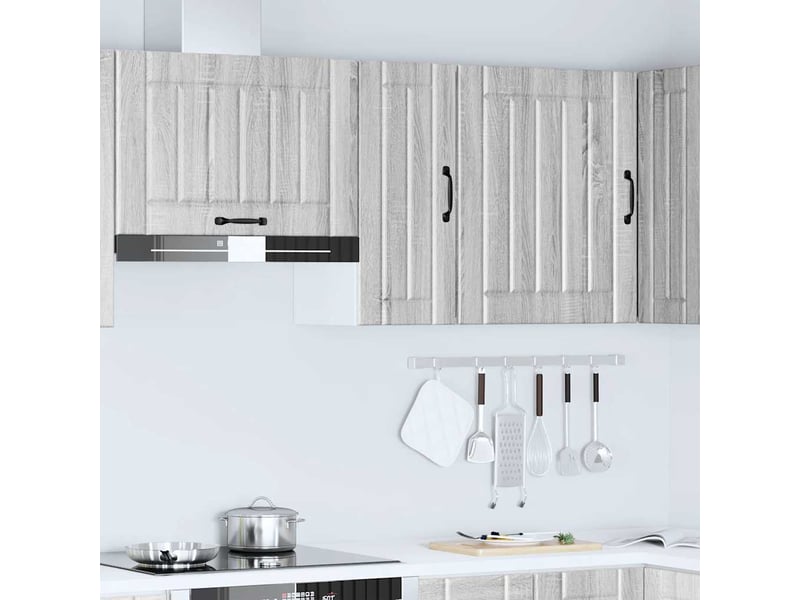 Meuble de rangement, armoire murale de cuisine lucca sonoma gris bois ingénierie shl1199 - Conforama C