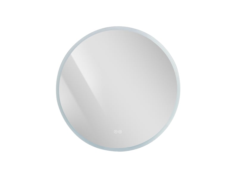  Miroir de salle de bain - 70x70x3 cm - bord dépoli avec led, anti-buée, variateur et 3 températures de couleur - blanc  - Conforama A
