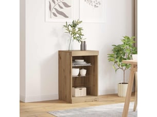 Buffet - bahut - meuble de rangement led chêne artisanal 41 x 37 x 67 cm bois d'ingénierie