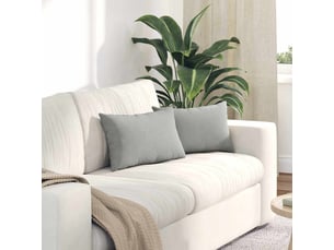 Lot de 2 coussins de canapé, coussins décoratifs tissu gris clair 50 x 30 cm cf58839