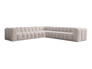 Canapé d'angle réversible fixe LOUNGITUDE MILOE 8 places Tissu Blanc