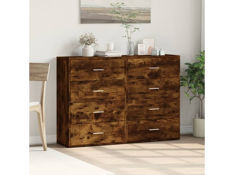  Buffets 2 pcs - bahut - meuble de rangement chêne fumé 60x31x84 cm bois d'ingénierie  - Conforama C
