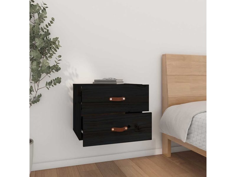  Table de chevet chanmbre, table d'appoint murale noir 50x36x40 cm  - Conforama C