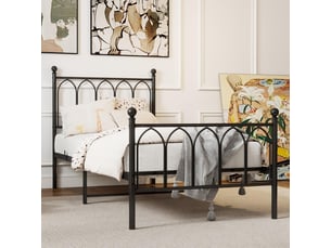 Lit simple 90x200 cm <strong>TCQPZ</strong>  <strong></strong> coloris noir