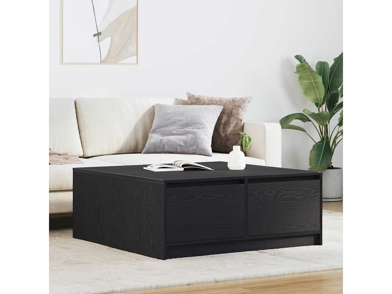  Table basse | table d'appoint salon avec tiroirs chêne noir 100x100x40 cm  - Conforama B