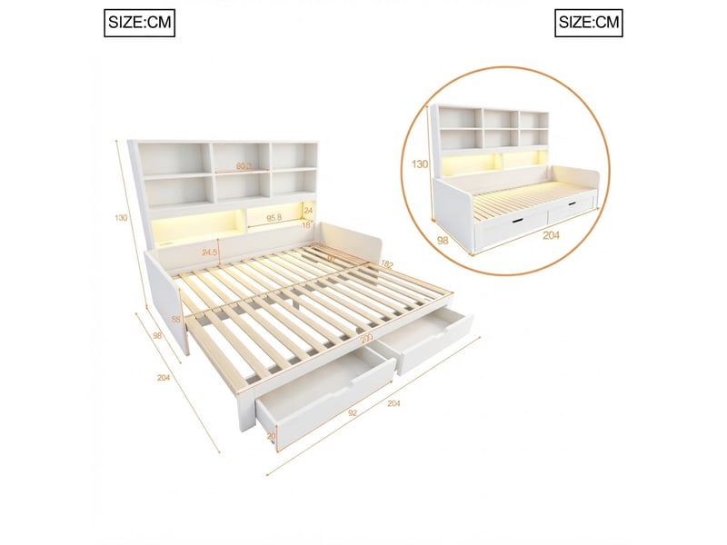  Lit jeune, 180x200 cm, blanc cao-LDF00665AAK-conf-NEW - Conforama E