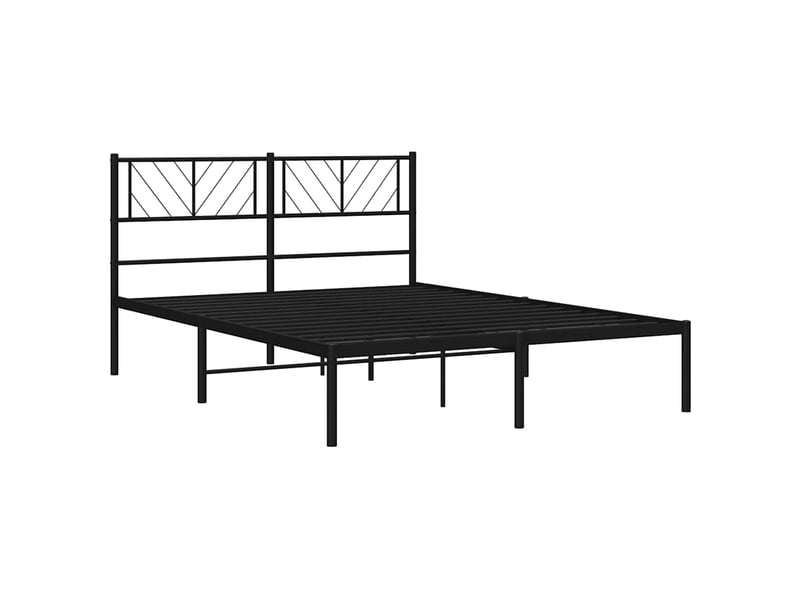  Lit double- lit adulte -  cadre de lit métal sans matelas avec tête de lit noir 135x190cm  - Conforama D