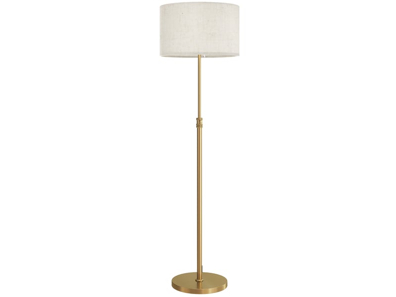  Lampadaire salon doré avec abat-jour en lin, éclairage dimmable et hauteur réglable de 133 à 168 cm  - Conforama A