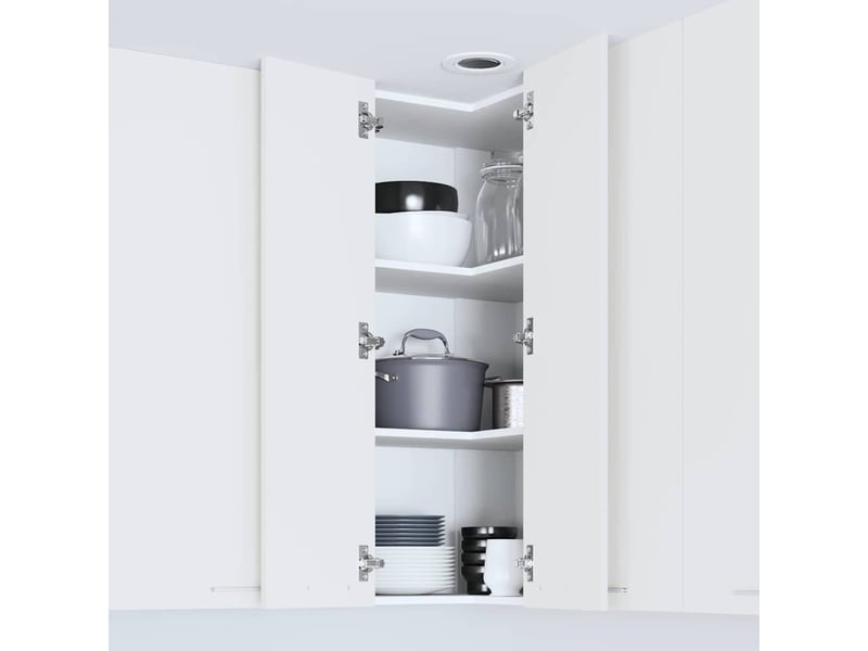 Meuble de rangement cuisine, armoire suspendue blanc 57x57x100cm bois d'ingénierie - Conforama D