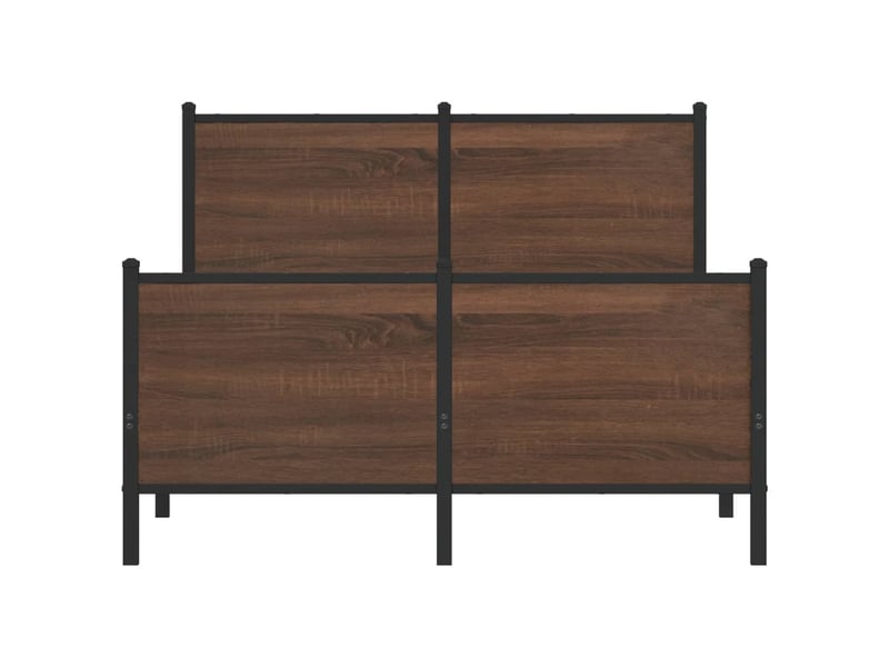  Cadre de lit en métal sans matelas chêne marron 120x190 cm  - Conforama C