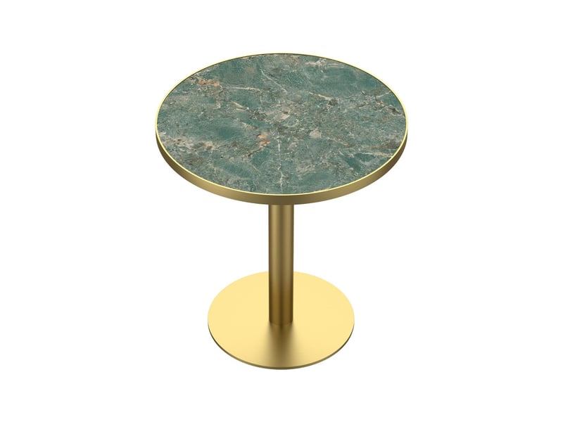  Table à manger 70 cm plateau effet marbre design moderne en pierre frittée résistant aux rayures et à l'abrasion surface déperlante pieds en acier inoxydable usage polyvalent  - Conforama E