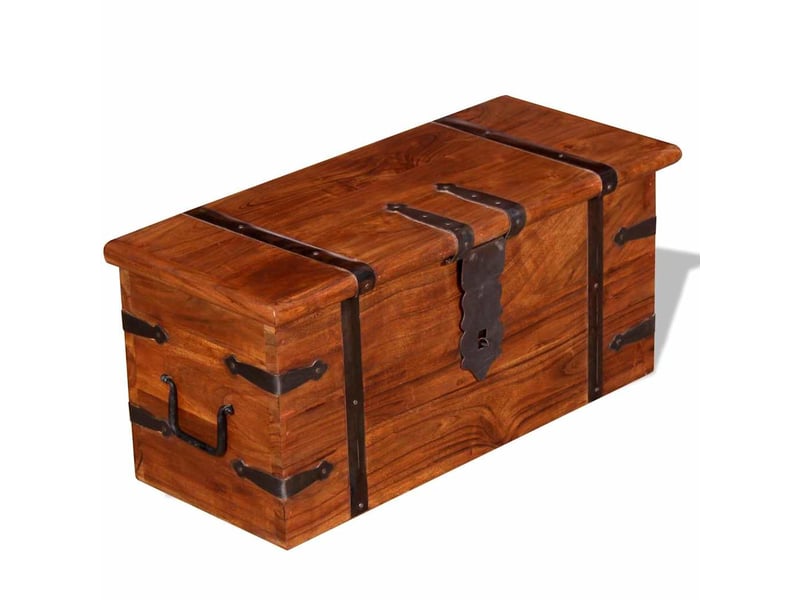 Ensemble de deux coffres de rangement bois massif - Conforama E