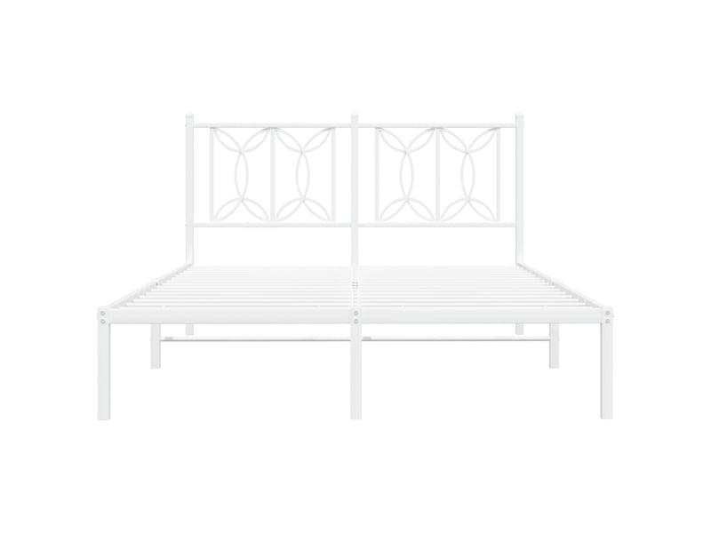  Lit double- lit adulte -  cadre de lit métal sans matelas et tête de lit blanc 135x190 cm  - Conforama C