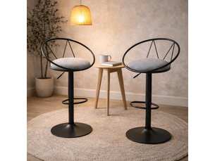 Lot de 2 tabourets de bar – style néo-rétro – réglables et pivotants