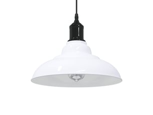 Lampe suspendue, suspension luminaire réglable hauteur e27 blanc brillant ø31cm métal