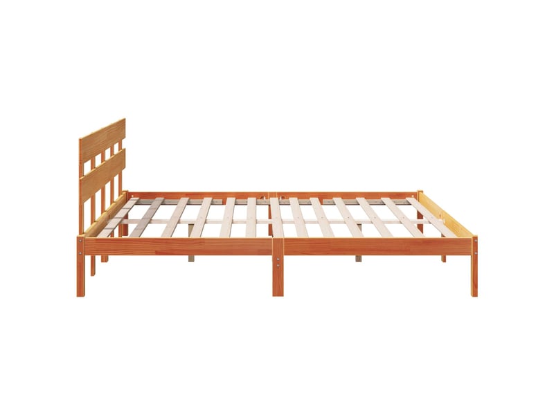  Lit double- lit adulte -  cadre de lit marron 200 x 200 cm bois de pin massif  - Conforama D