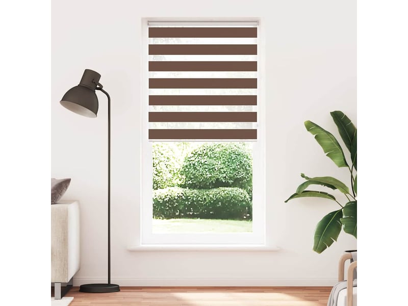  Store zèbre, store de fenêtre marron 95x200 cm largeur du tissu 90,9 cm polyester cf48745  - Conforama A