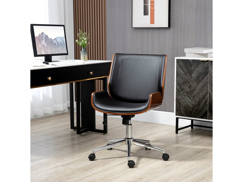  Chaise de bureau, chaise d'ordinateur, fonction bascule, hauteur réglable, noir et argent  - Conforama D