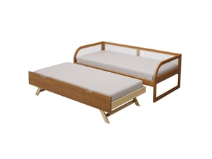 Lit gigogne 90x190 cm <strong>AKITEN RETAIL</strong>  <strong>Laya</strong> coloris marron