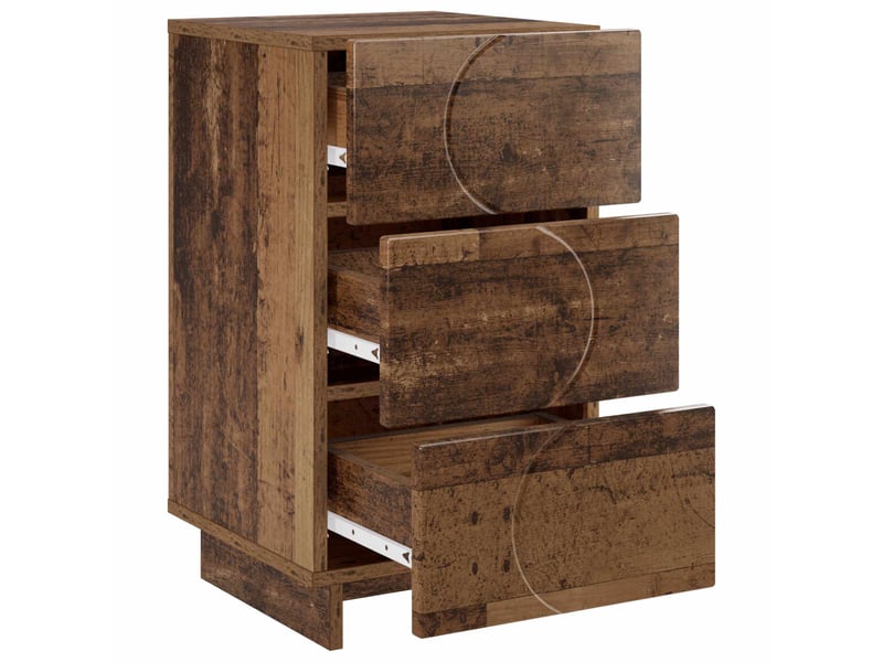  Table de chevet - cabinet de chevet - table de nuit 2 pièces bois ancien 33,5 x 34,5 x 60 cm  - Conforama B