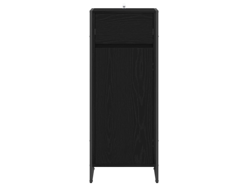  Cabinet de salle de bain, meuble de rangement chêne noir 40x30x100 cm  - Conforama E