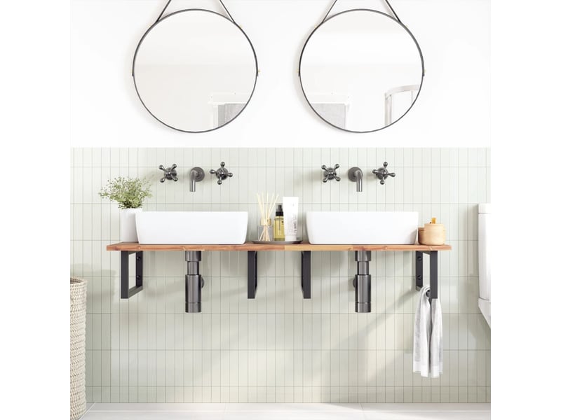  Dessus de meuble de salle de bain non traité bois d'acacia shl5357  - Conforama A