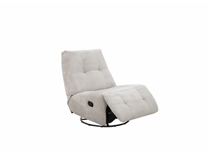 Fauteuil relax pivotant en velours chiné beige lison