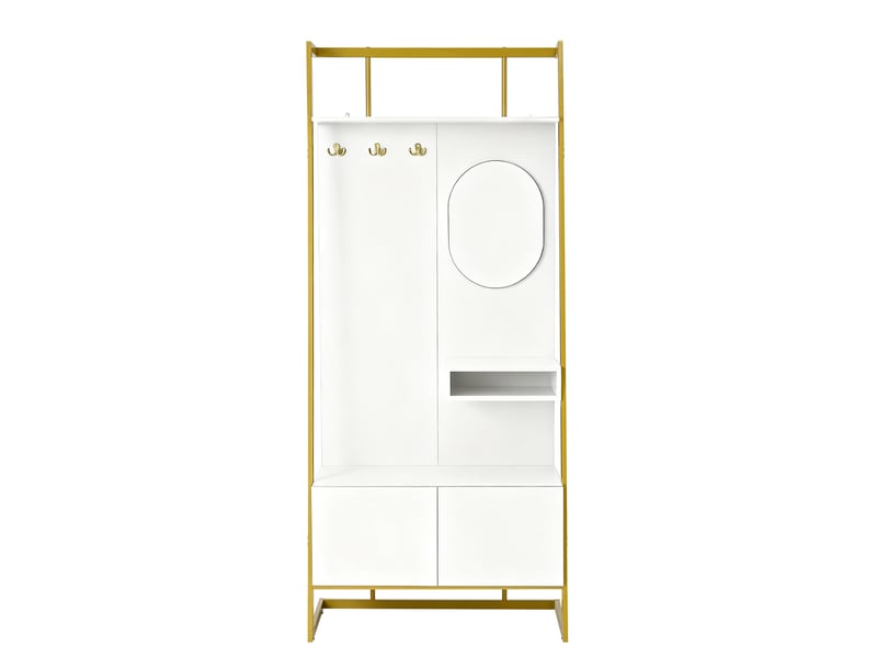 Portemanteau avec banc et rangement blanc 78 x 180.5 cm en mdf - Conforama R