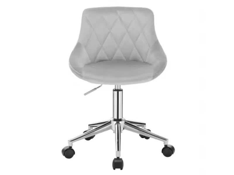  Chaise de bureau pivotante avec hauteur réglable - lpospi - roulettes, dossier bas, velours - gris clair  - Conforama A