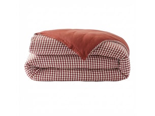 Housse de couette reversible 140x200 cm gaze de coton vickie terracotta