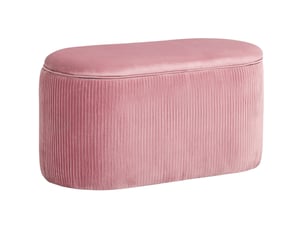 Banc coffre tcqpz rose style rétro en polyester aspect velours 81 x 40 x 41 cm