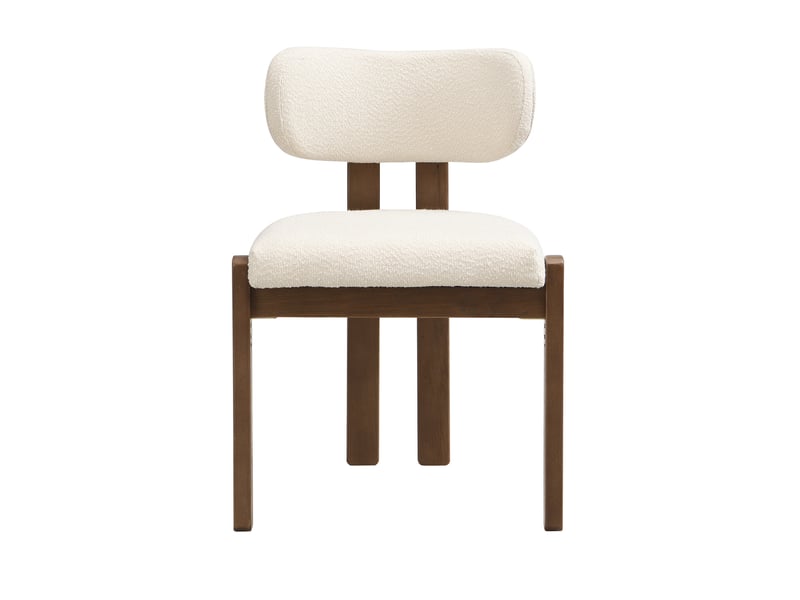 Lot de 6 chaises de salle à manger 54x54x79 cm noyer, tissu bouclé, assise et dossier rembourrés - Conforama A