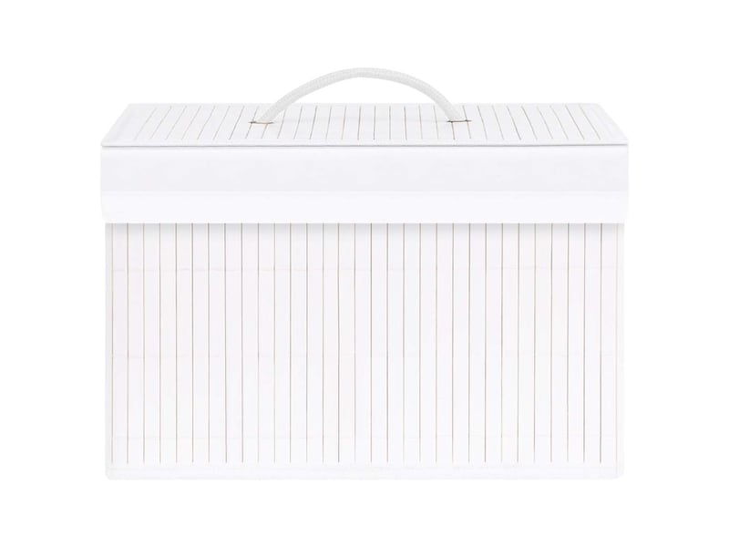  Boîtes de rangement en bambou 4 pcs blanc  - Conforama D