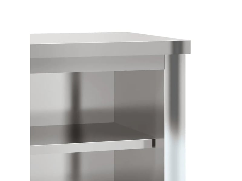  Armoire murale de cuisine en acier inoxydable 110 x 40 x 75 cm design moderne avec 2 étagères couleur argenté 02_0047582  - Conforama E