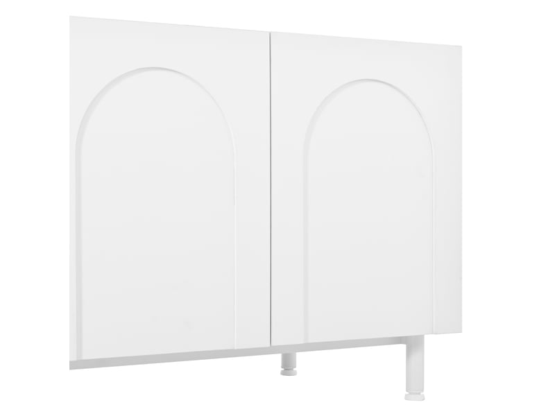  Meuble tv 4 portes et 2 tiroirs en mdf et panneau de particules blanc 180x40x48 cm GL0945W - Conforama D