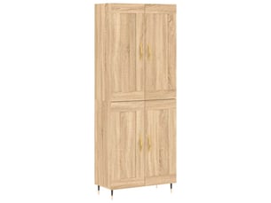 Buffet haut - bahut - meuble de rangement chêne sonoma 69,5x34x180 cm bois d'ingénierie