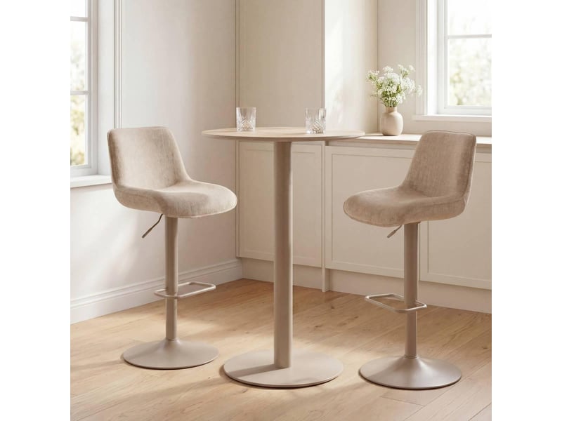  Table de bar voluto ronde d.70cm beige VOLUTO - Conforama E