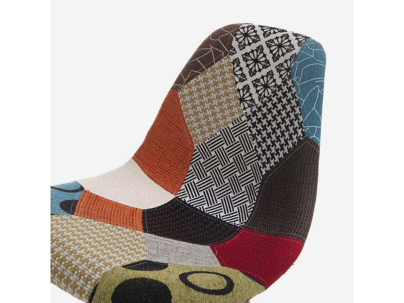  Lot de 4 chaises rembourrées en tissu patchwork victoria  - Conforama E