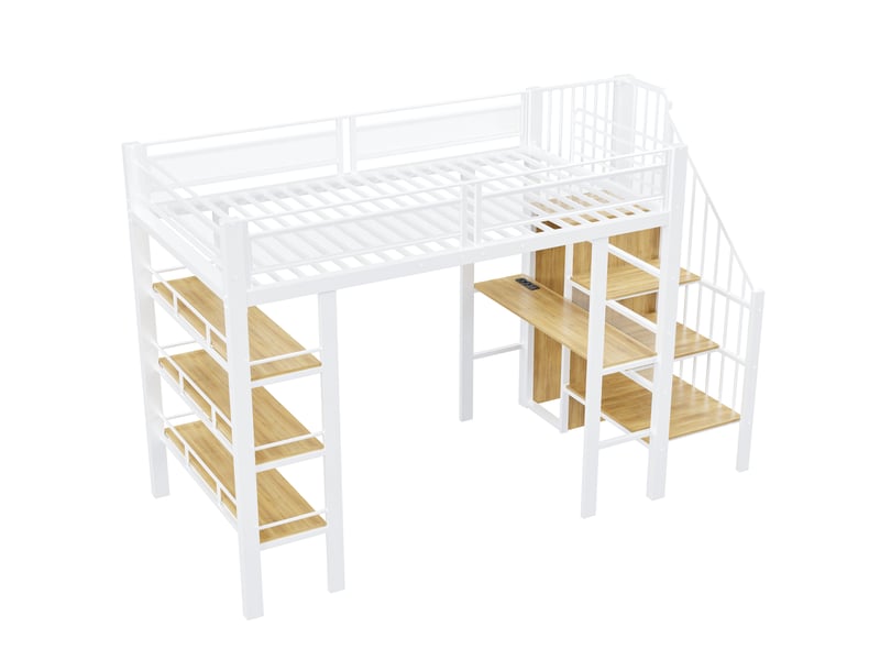  Lit superposé en métal blanc 90x200 cm  - Conforama A