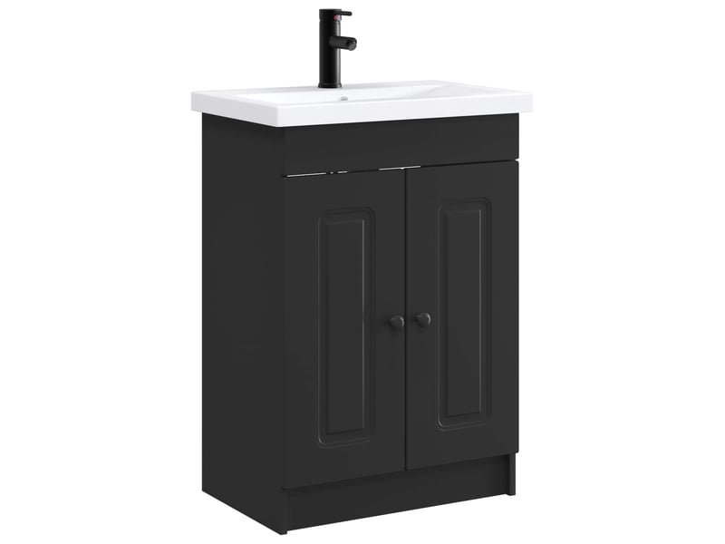  Ensemble de mobilier de salle de bain noir 56x37.5x81 cm shl8213  - Conforama A