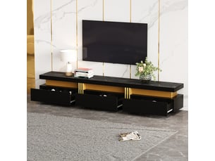 Meuble tv coloris noir 200 cm <strong></strong> <strong></strong>