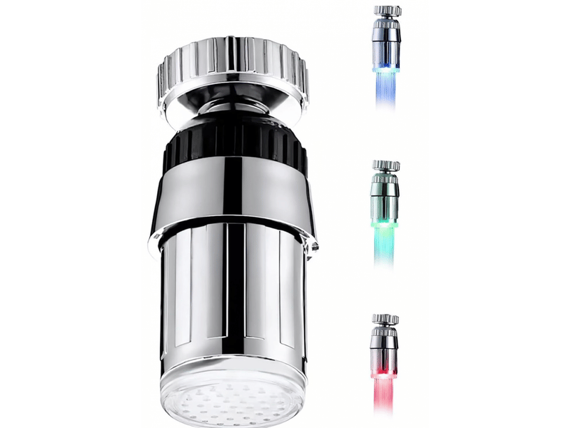 Robinet lumineux led 3 couleur, 360 degrés robinets à capteur à changement à température contrôlée tricolore, accessoires ZPB502431 - Conforama A
