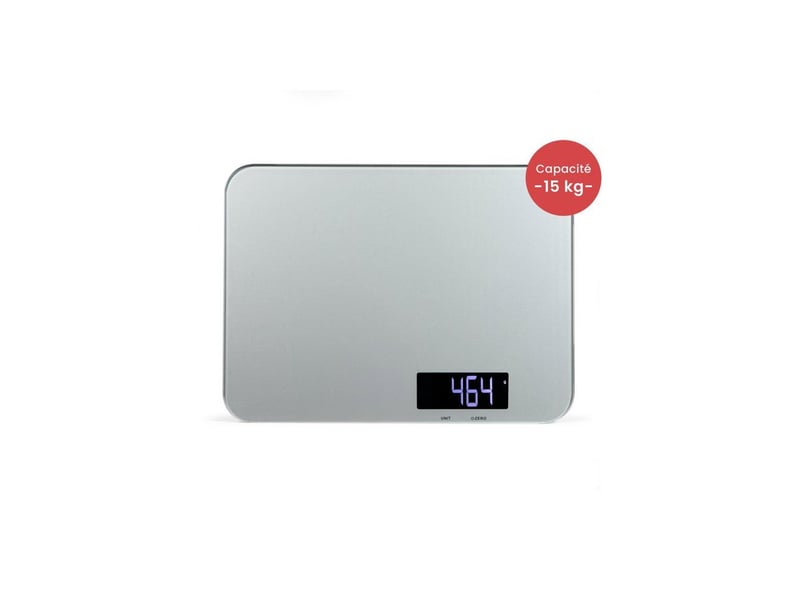  Balance de cuisine electronique 15 kg avec plateforme en verre et ecran lcd retroeclaire violet dom548g LIV3523930114915 - Conforama C